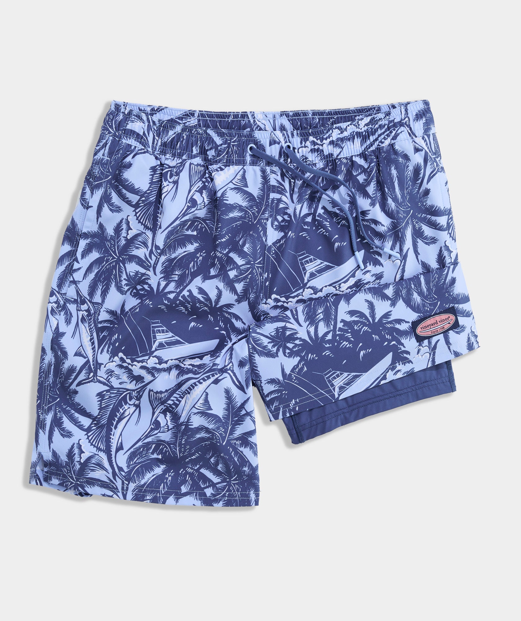 Vineyard Vines 7" Chappy Short Liner Swim Trunks Sportfish Palm