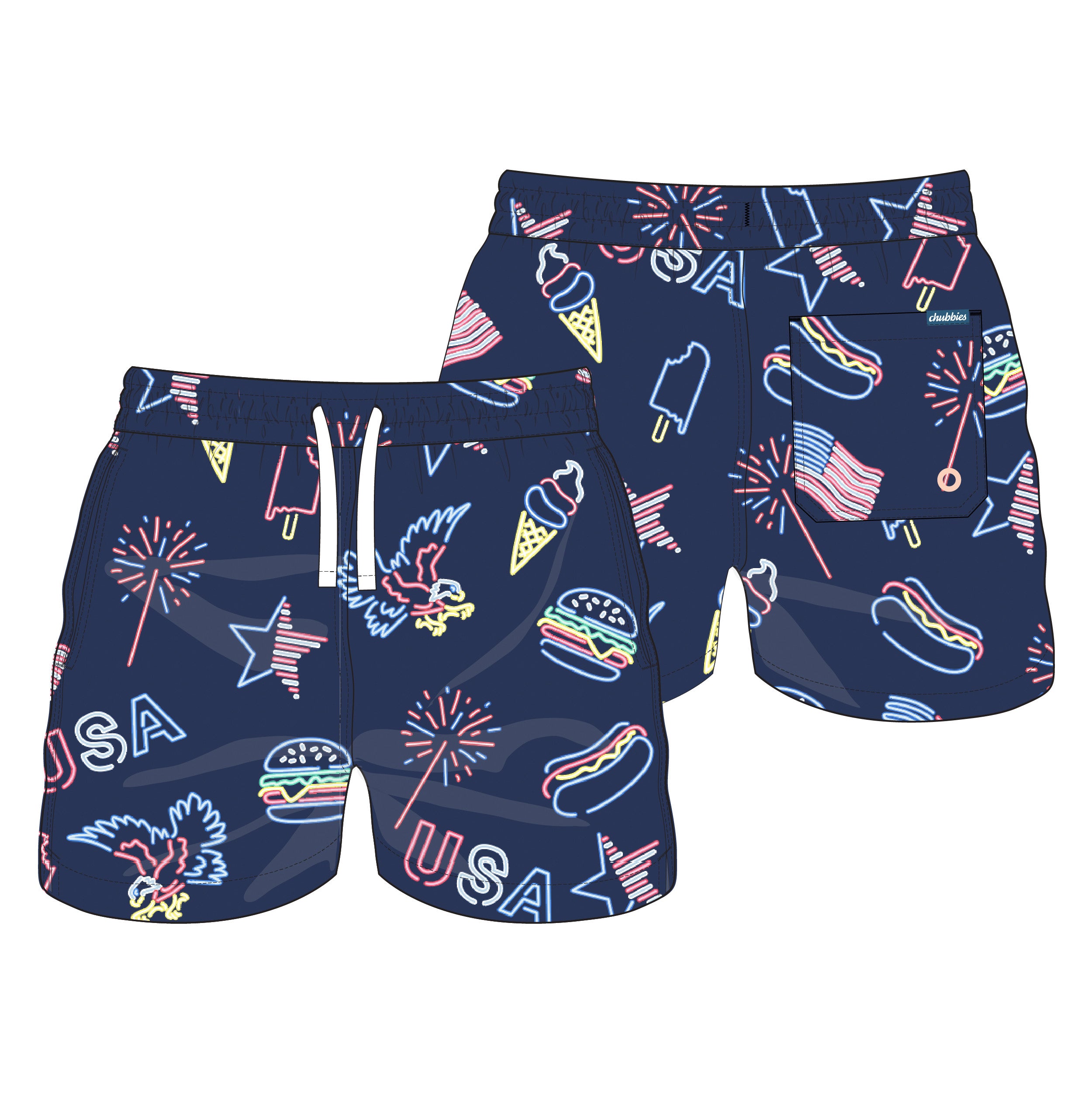 Chubbies Kids The Lil Americanas Swim Trunks