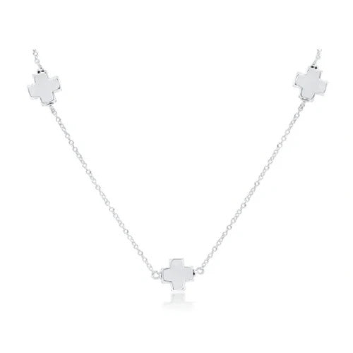 ENewton 15" Simplicity Chain Gold Signature Cross Silver