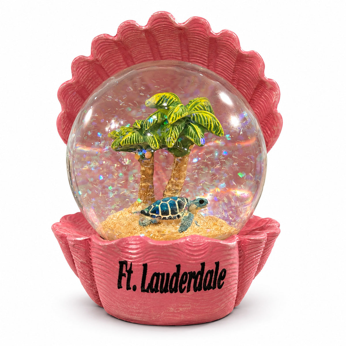 Ft. Lauderdale Palms Turtle Clam Snow Globe