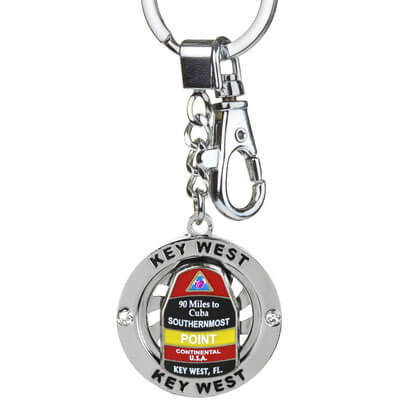 Key West Buoy Rotating Metal Keychain