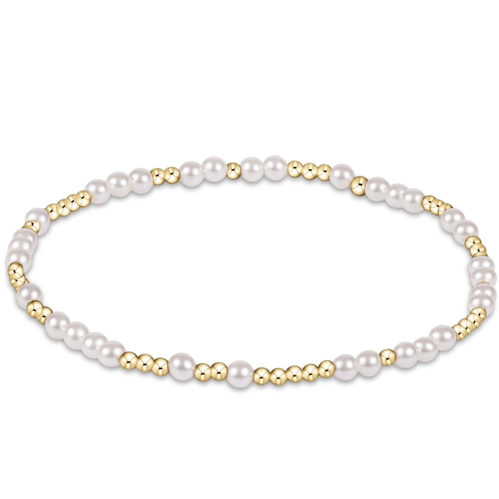 Egirl Hope Unwritten Pattern 3mm Bead Bracelet Pearl