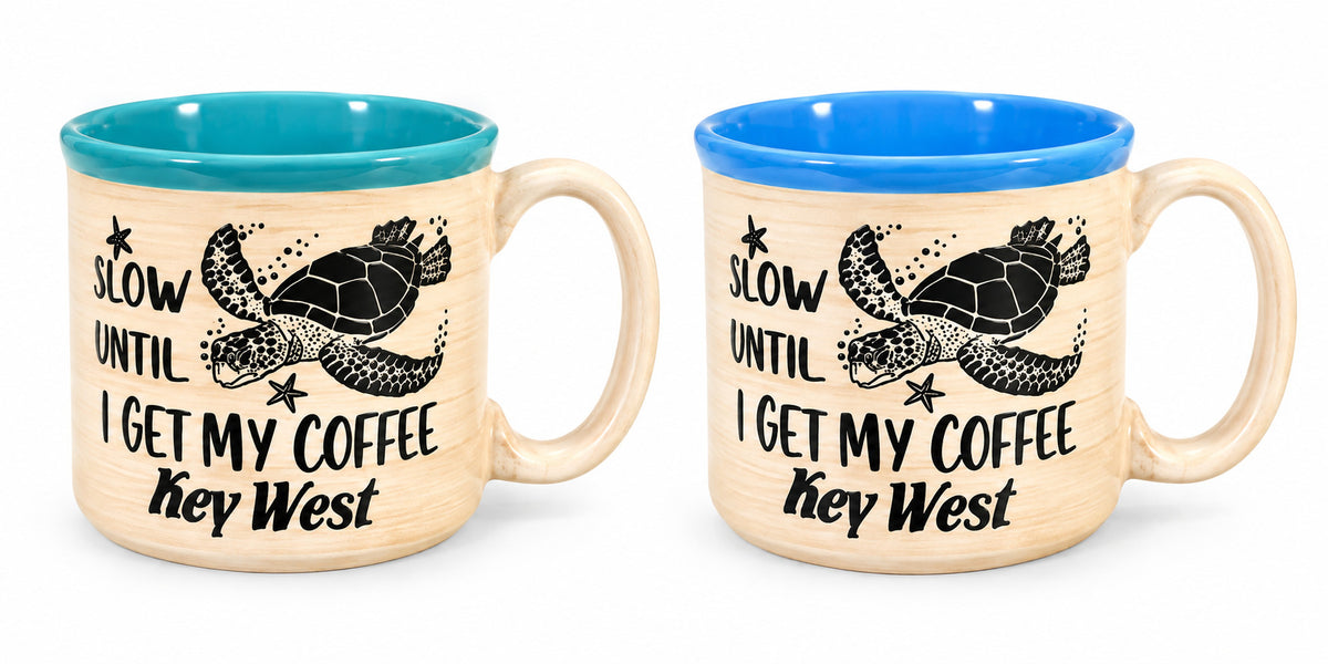 Slow Until I Get My Coffee Embossed  16oz Camp  Mug