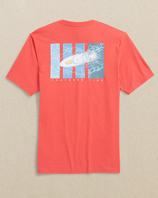 Southern Tide On The Yacht TIme Tee SS Sunset Coral