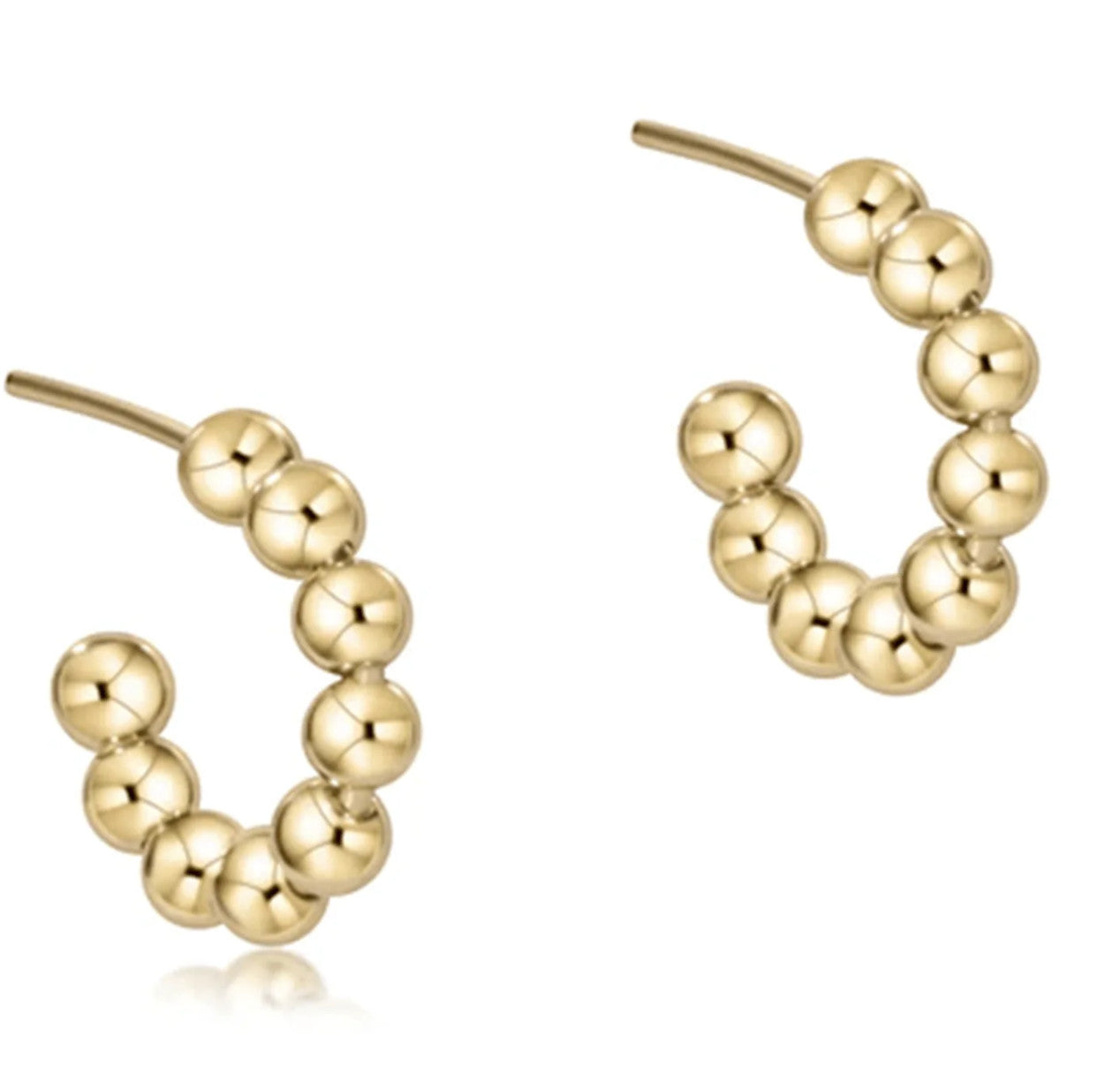 Enewton Gold 4mm Classic Beaded 1" Post Hoop Earrings