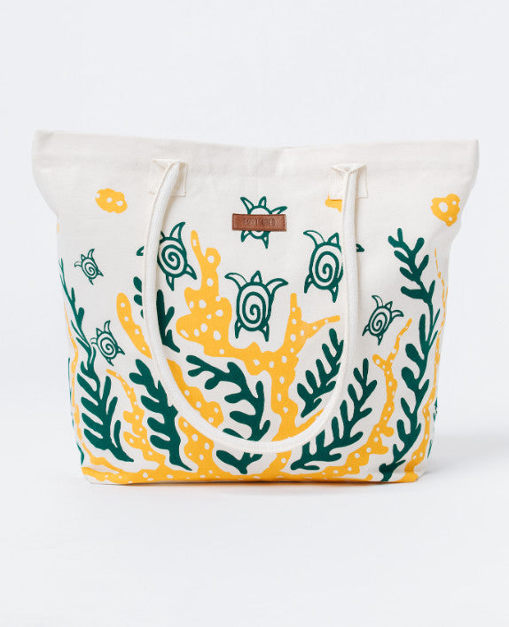 Sand Cloud Swimming Turtles Beach Tote Natural