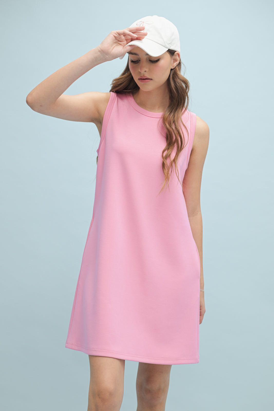 Shaddow and Fish Hannah Mini Knit Dress Hibiscus
