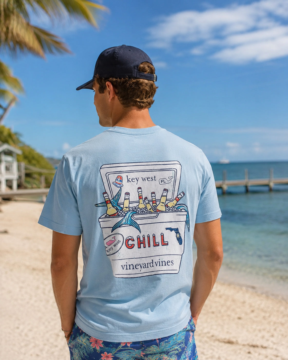 Vineyard Vines Cooler & Icons Key West Pocket Tee SS Mangrove Mint