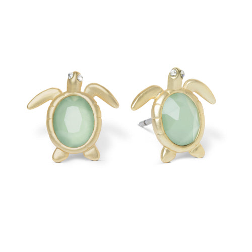 Spartina Sea Turtle Sea Foam Sea La Vie Earrings Gold