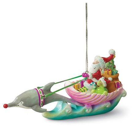 Cape Shore Key West Santa in Sleigh Shell Ornament