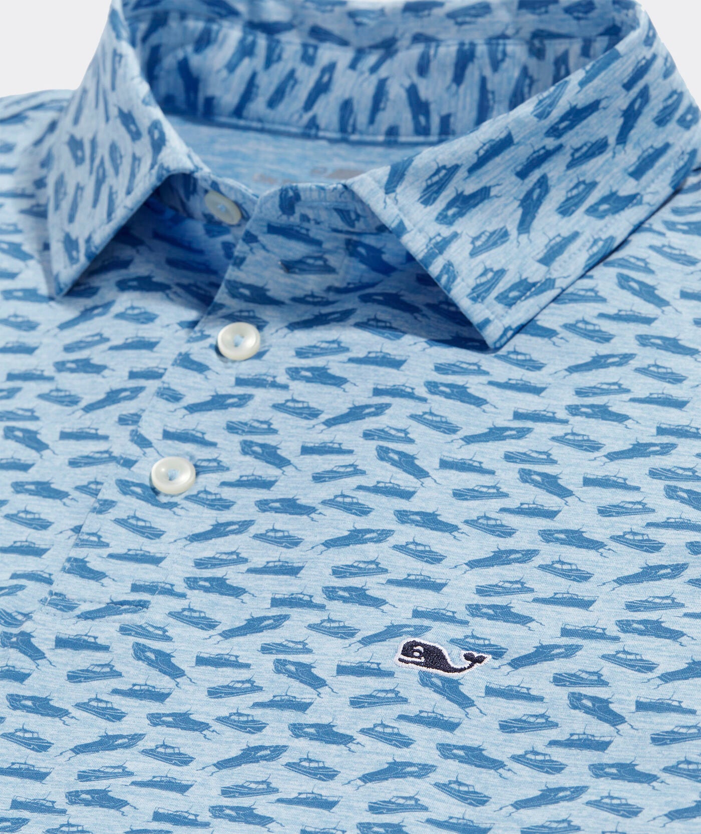 Vineyard Vines Printed Sankaty Polo Boat Ocean Breeze Tejeda
