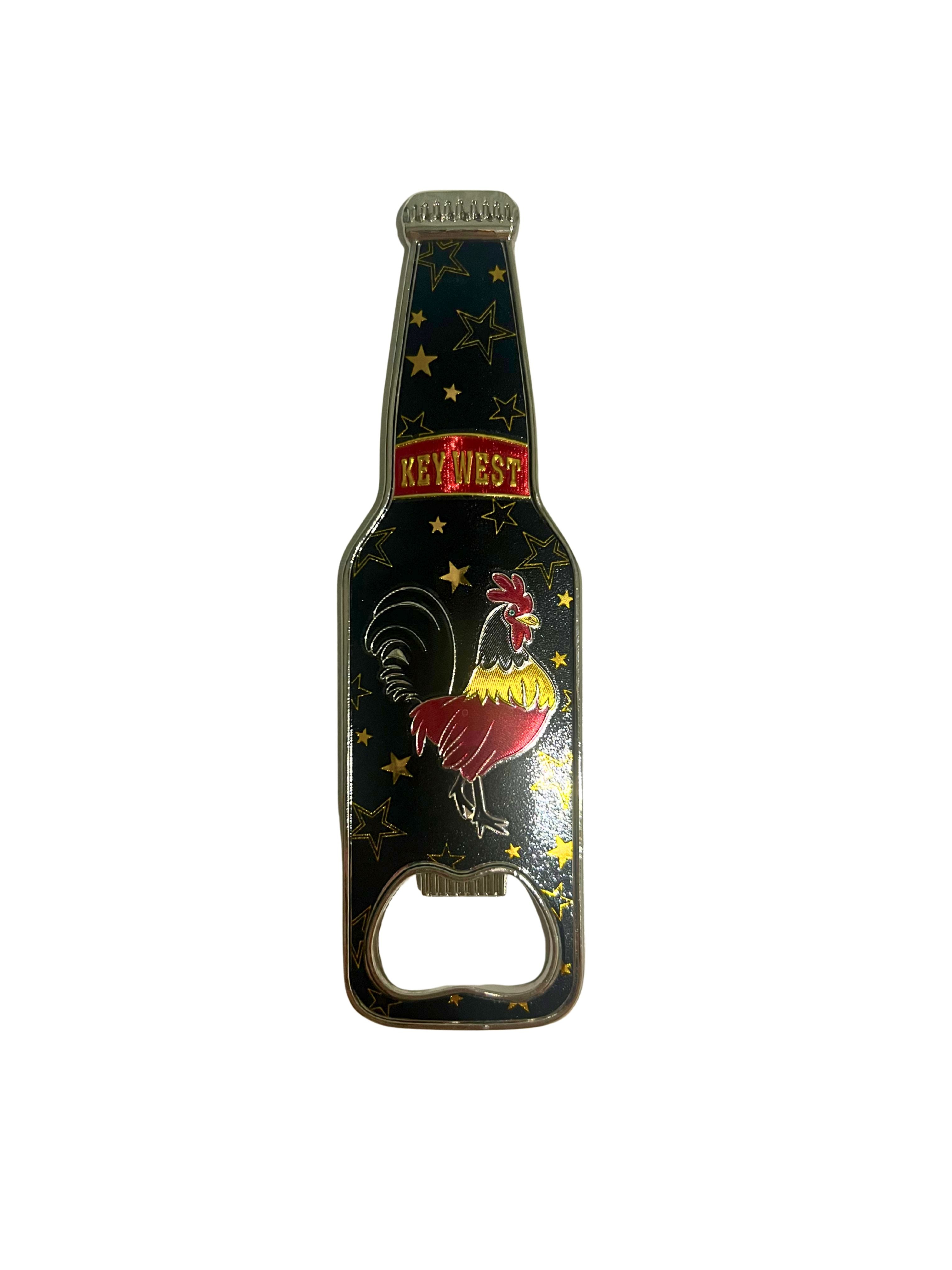 Key West Night Rooster Bottle Opener Magnet