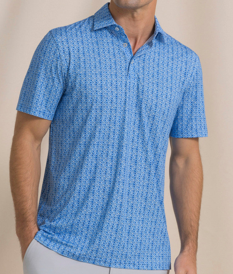Southern Tide Driver Fish Polo SS Ocean Channel