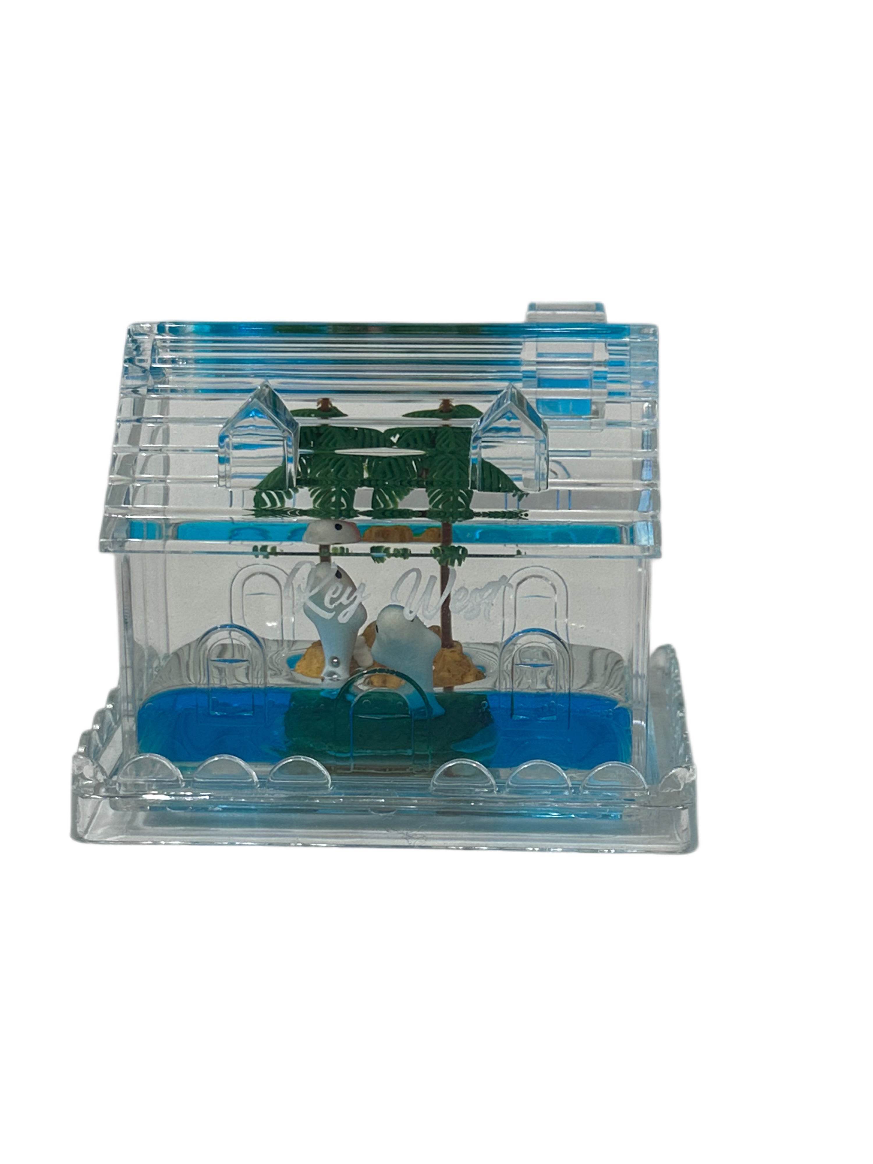 Dolphin House Key West Floating Paperweight