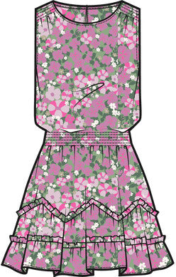 Vineyard Vines Girls Montauk Daisy Smocked Dress