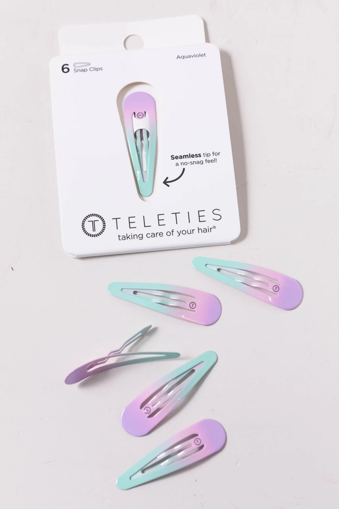 Teleties Snap Clips 6 Pack Aquaviolet