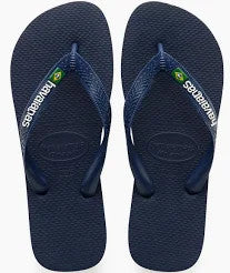 Havaianas Brasil White Logo Flip Flops