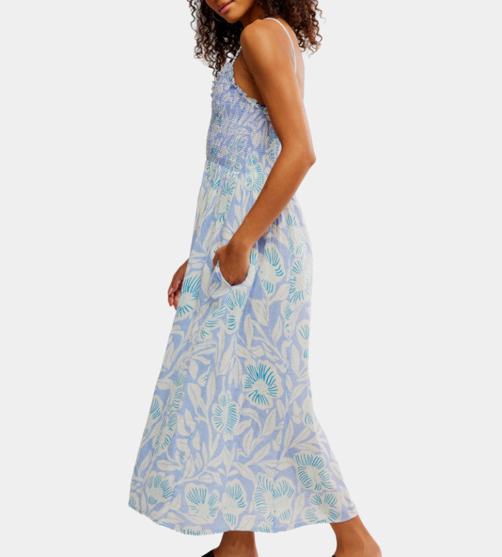 Free People Sweet Nothing Midi Blue Vista Combo