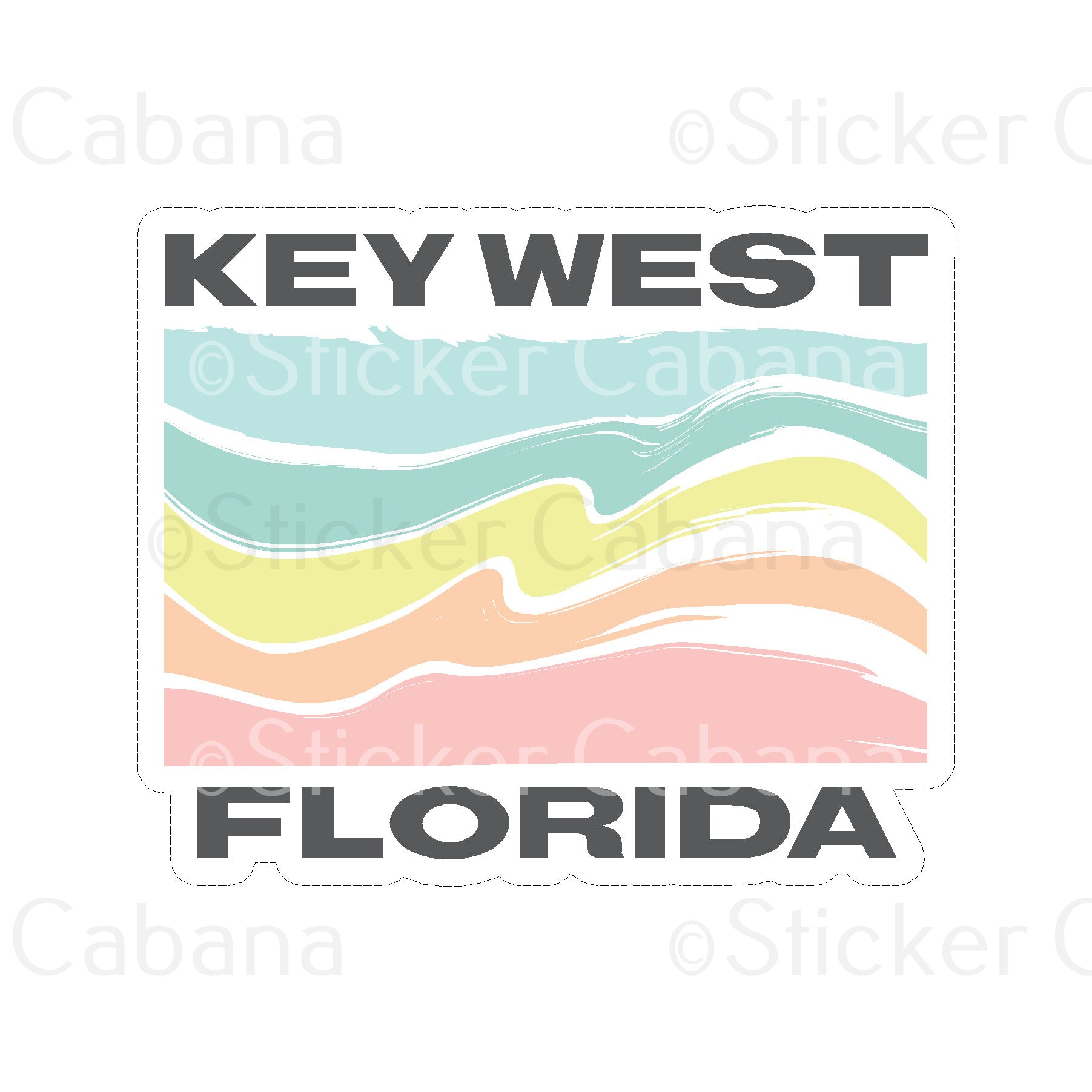 Sticker Cabana Key West Waves Large Sticker