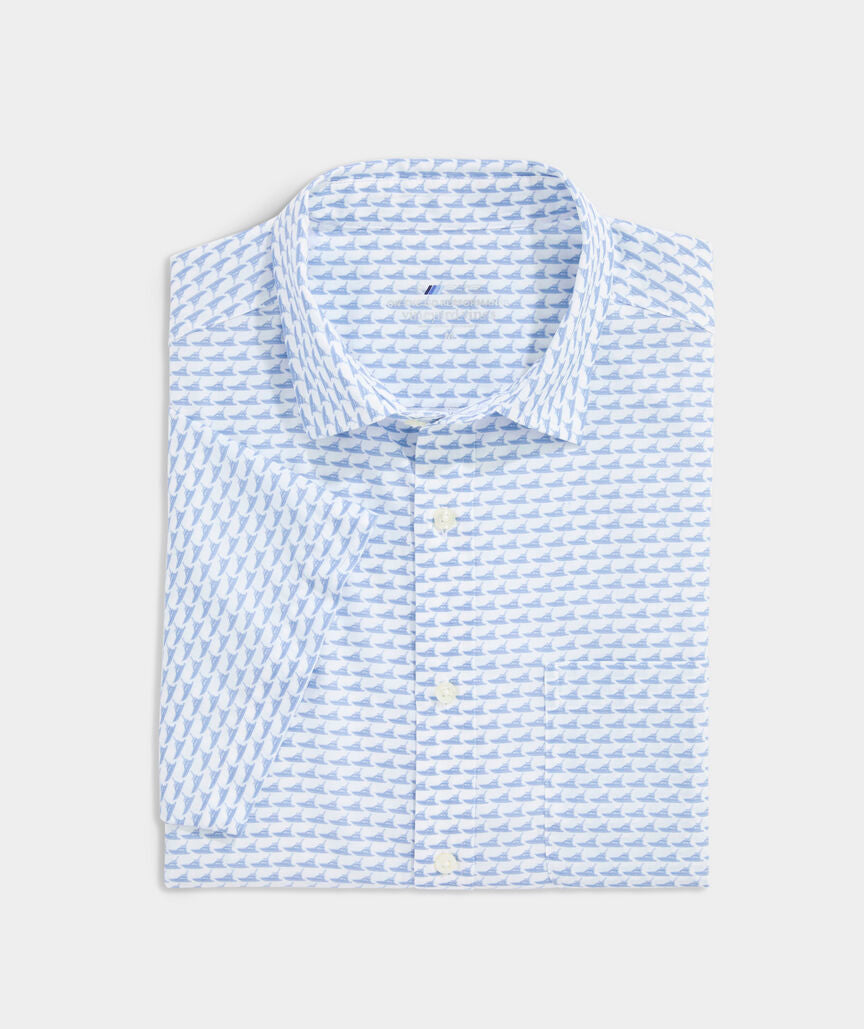 Vineyard Vines On-the-Go Button Up SS Shirt Sportfisher Coastline