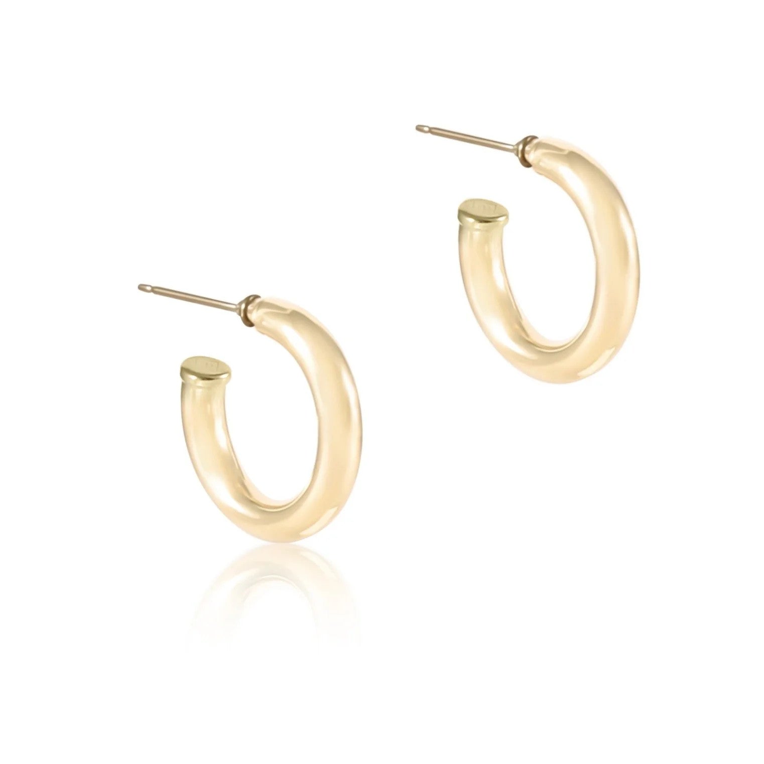 ENewton Round Gold 4mm Smooth 1" Post Hoop Earrings