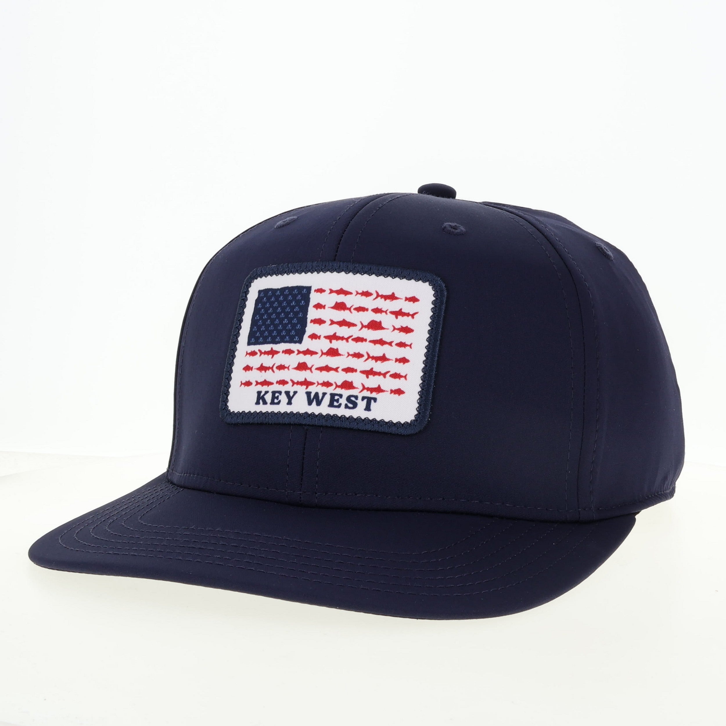 Legacy Contender Fish Flag Key West Trucker Hat — mesh back snapback cap at Shaddow & Fish Key West boutique

