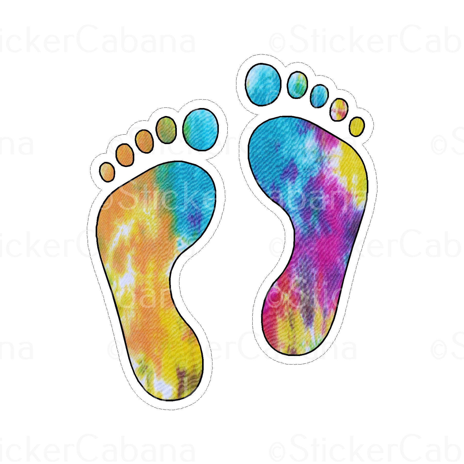 Sticker Cabana Tye Dye Footprint Small Sticker