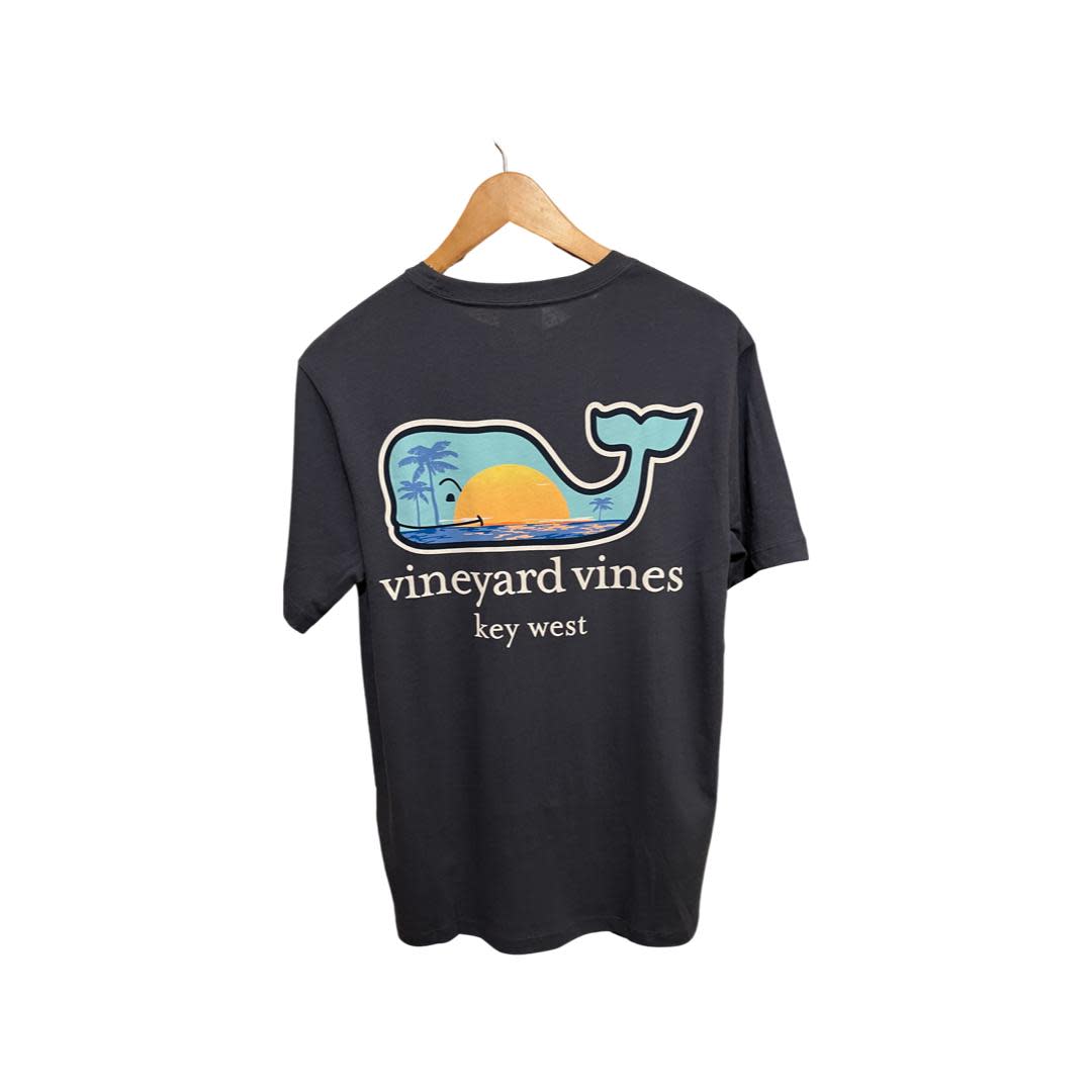 Vineyard Vines Sunset Scene Key West Pocket Tee Short Sleeve