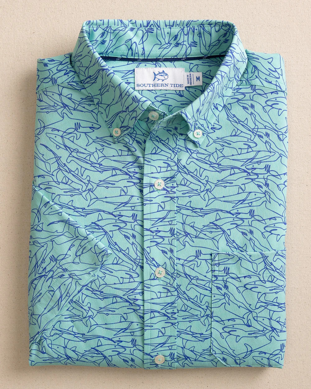 Southern Tide Brrr Intercoastal Shark Bait Sportshirt SS Mint