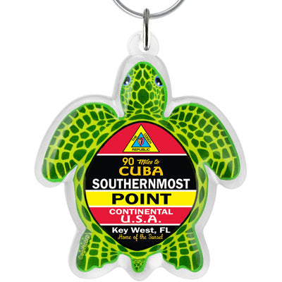 Southernmost Point Buoy Key West Sea Turtle Keychain