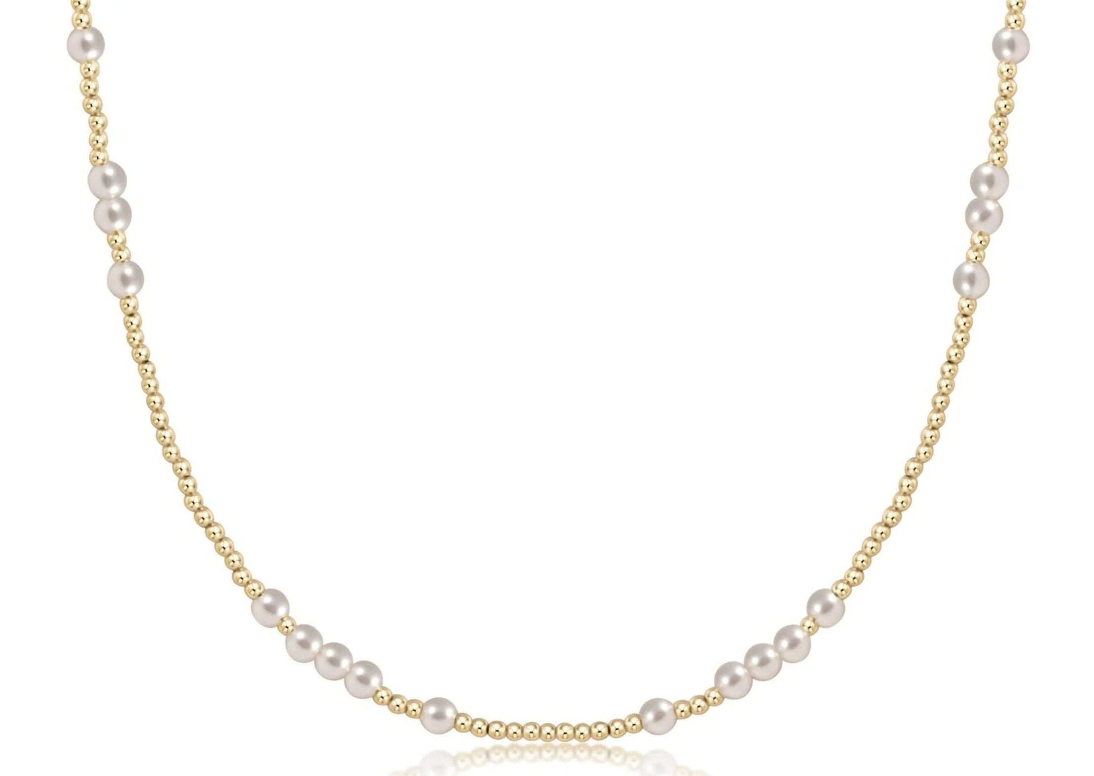 ENewton 15" Choker Hope Unwritten 4mm Pearl Gold