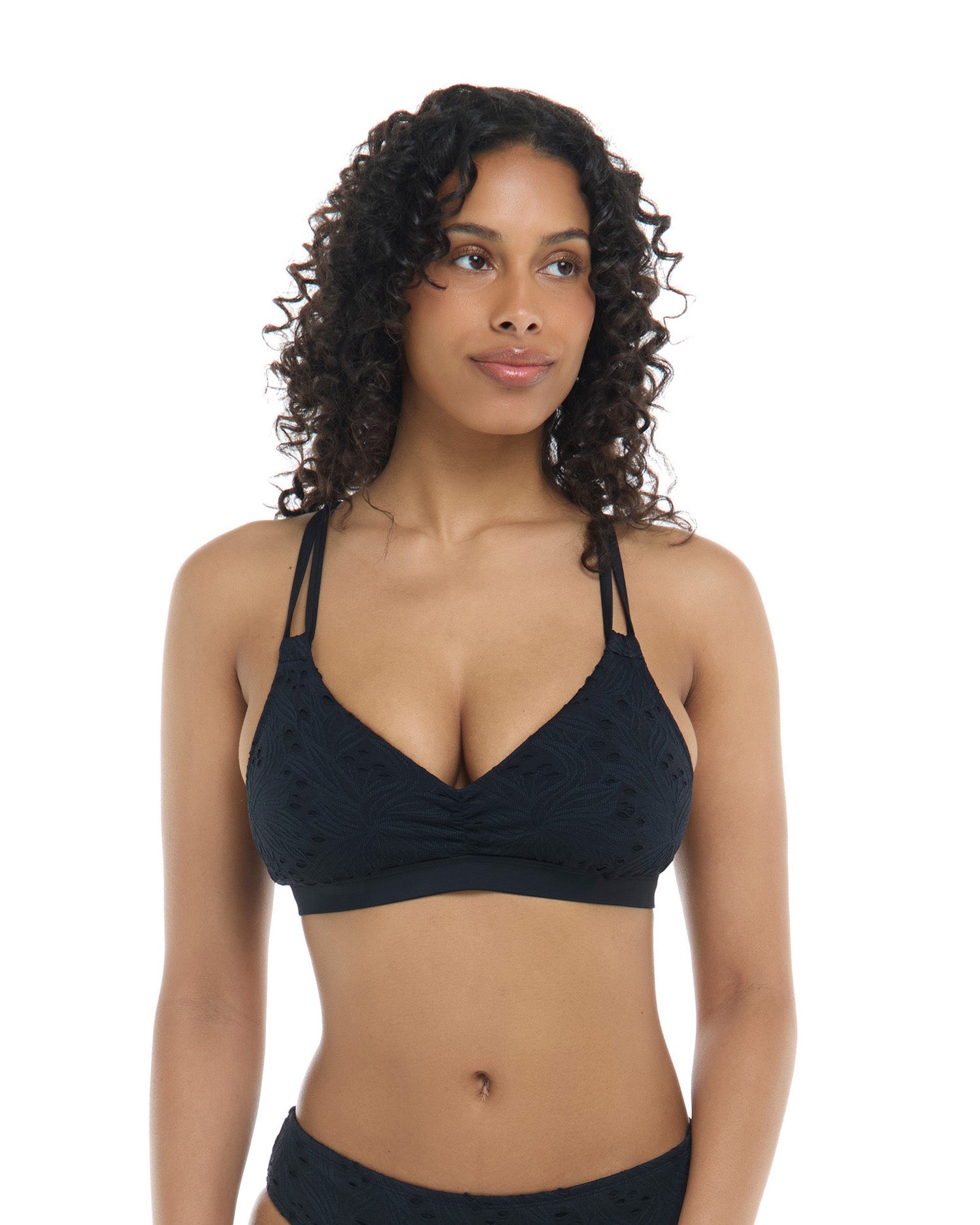 Skye Lace Bloom Sarah Bikini Top Black