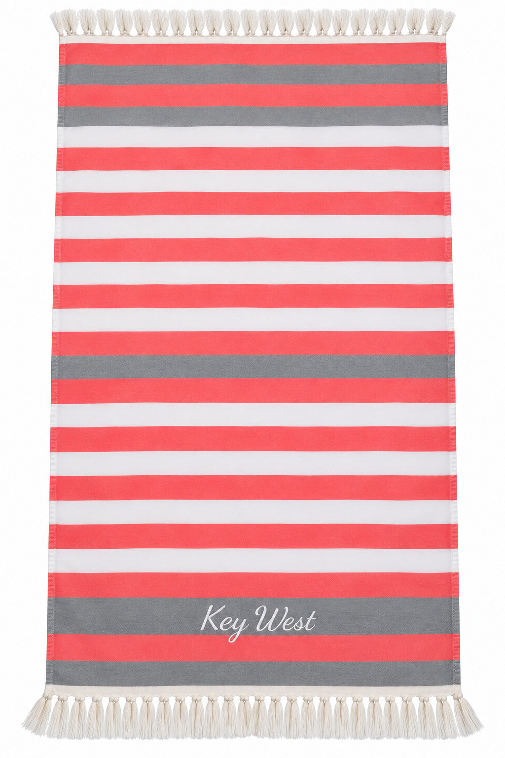 Key West Fouta Towel Coral/ Grey