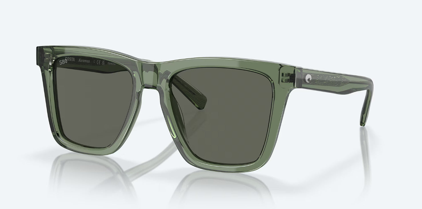 Costa Keramas Olive Frame w/ Gray Lens 580G Sunglasses Polarized