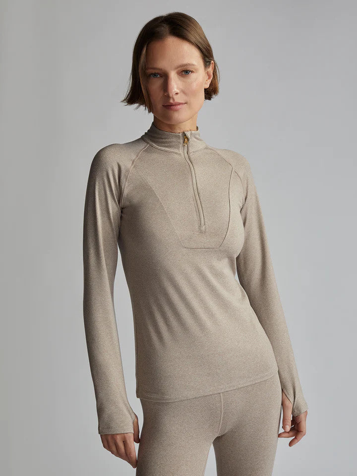 VARLEY Always Warm Base Layer Half Zip Taupe Marl