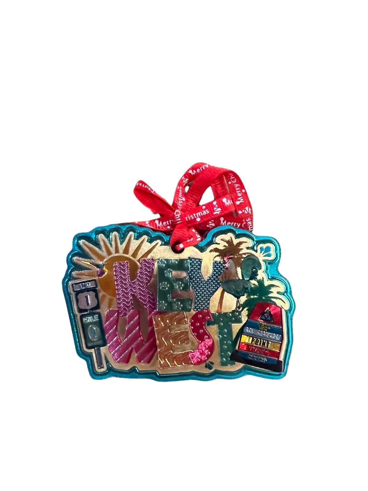 Color Block & Icons Key West Foil Christmas Ornament