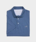 Vineyard Vines Printed Sankaty Tuna Polo Blue Wave