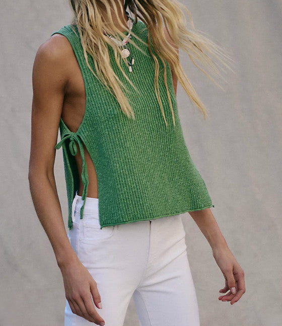 Free People Lizzie Sweater Top Green Eyes
