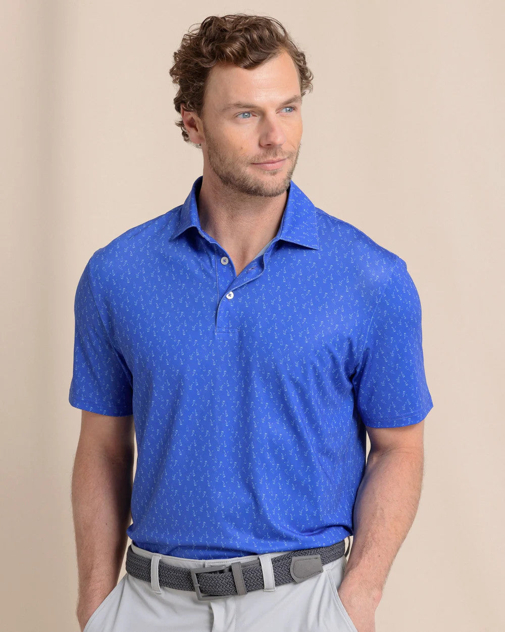 Southern Tide Driver Beers Cheers Polo Dazzling Blue