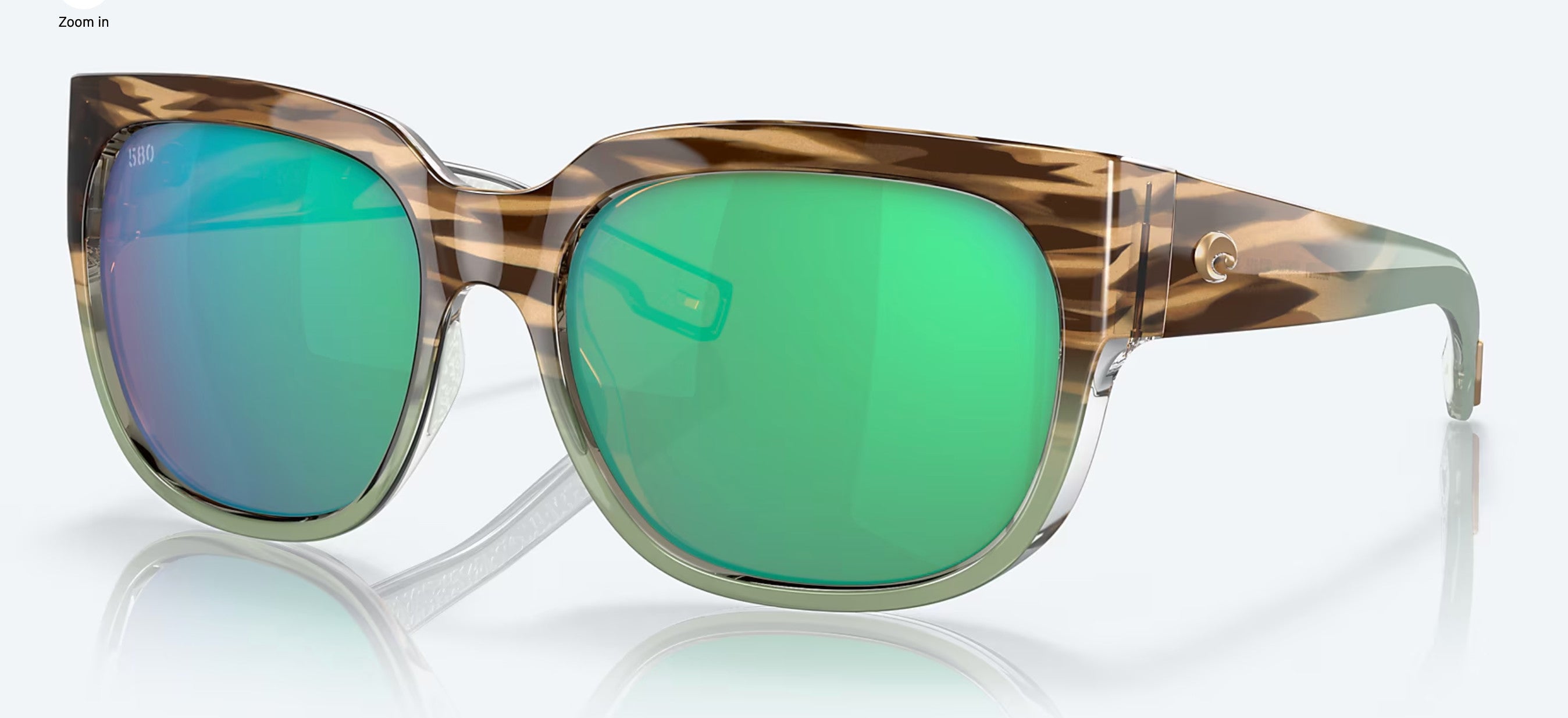Costa Waterwoman 2 Shiny Ocean Jade Frame w/ Green Mirror Lens 580G Sunglasses Polarized