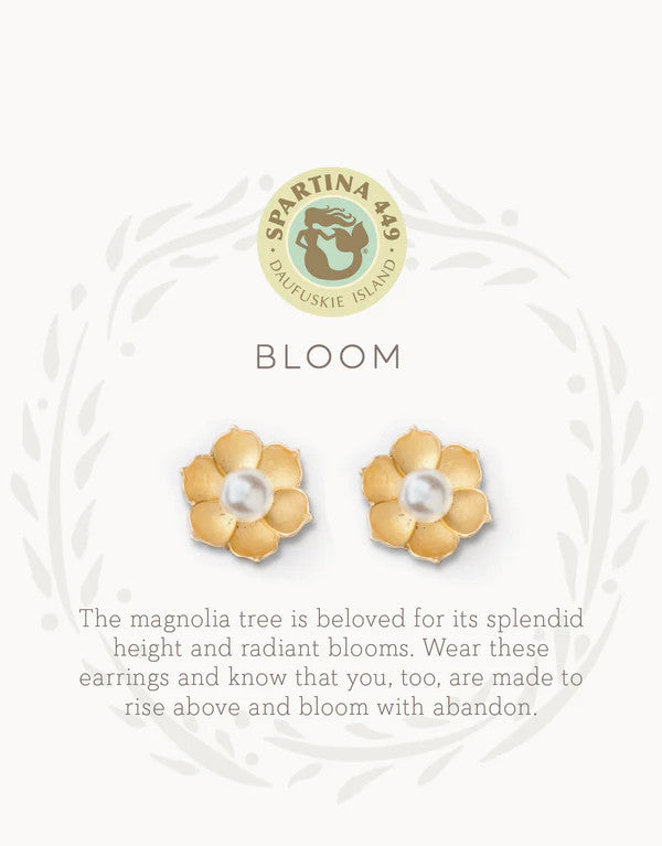Spartina Bloom / Magnolia Flower Sea La Vie Earrings Gold