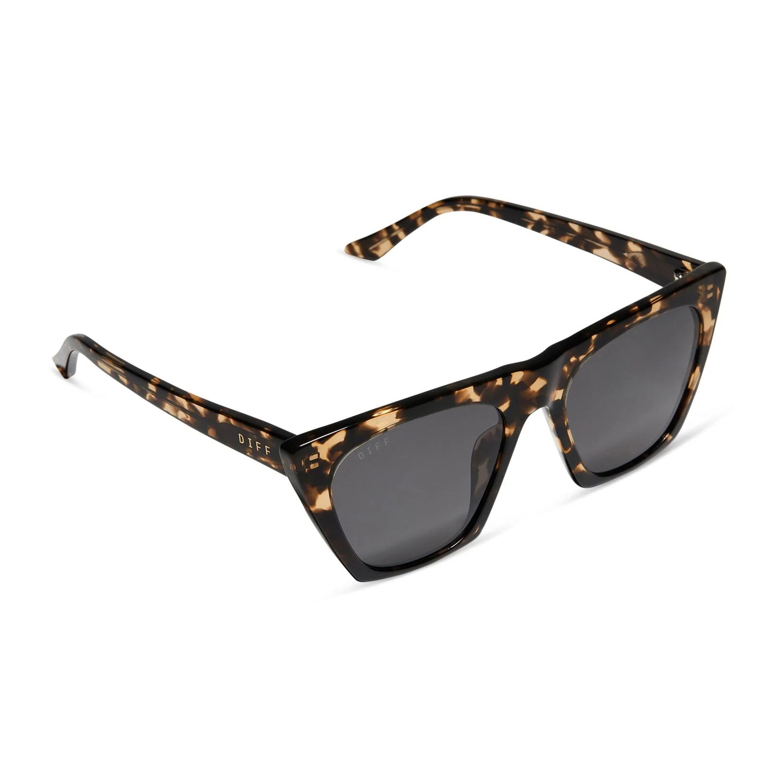 Diff Avril Espresso Tortoise Frame w/ Grey Lens Sunglasses