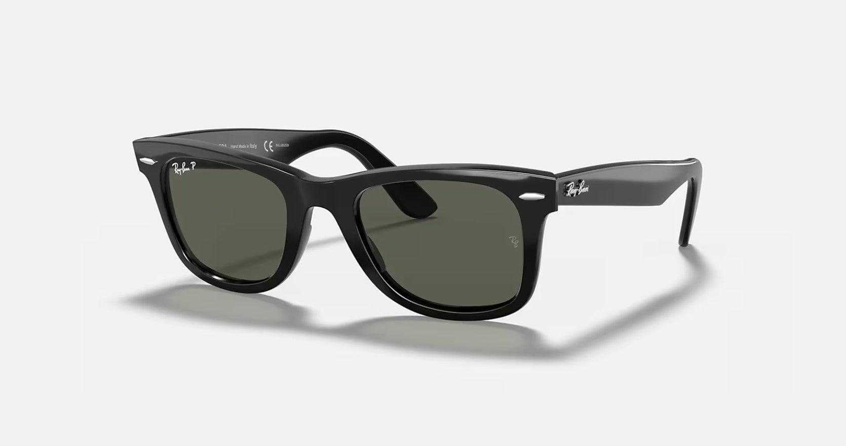 Ray-Ban Wayfarer Black Frame w/ Green Lens Sunglasses Polarized