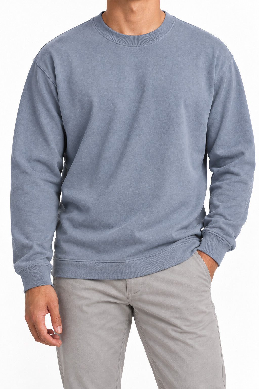 Beyond Yoga Luxefleece Crewneck Pullover Dusty Blue