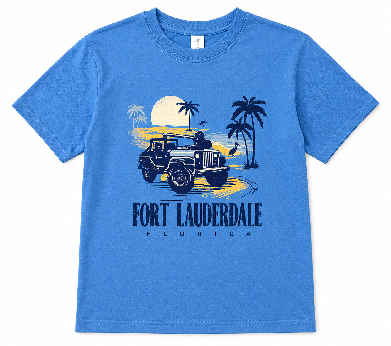 Shaddow and Fish Youth Plot Stop Jeep Fort Lauderdale SS Tee Tahiti Blue
