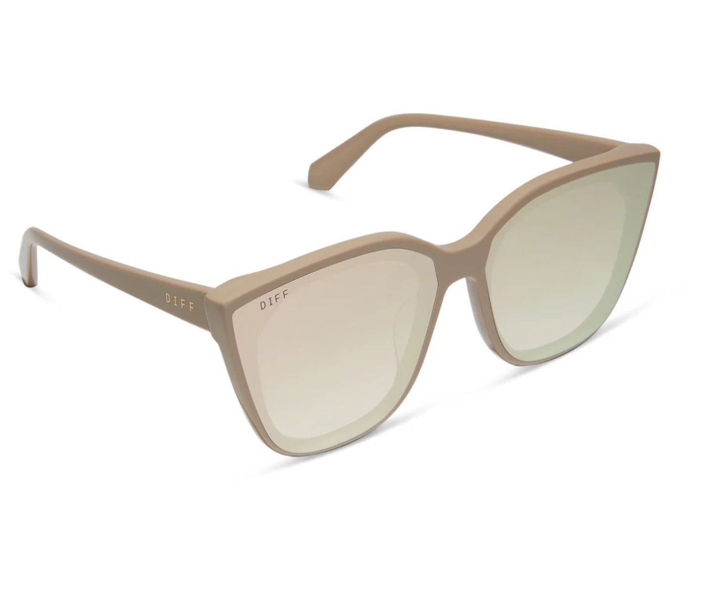 Diff Gjelina Almond Frame w/ Taupe Mirror Lens Sunglasses
