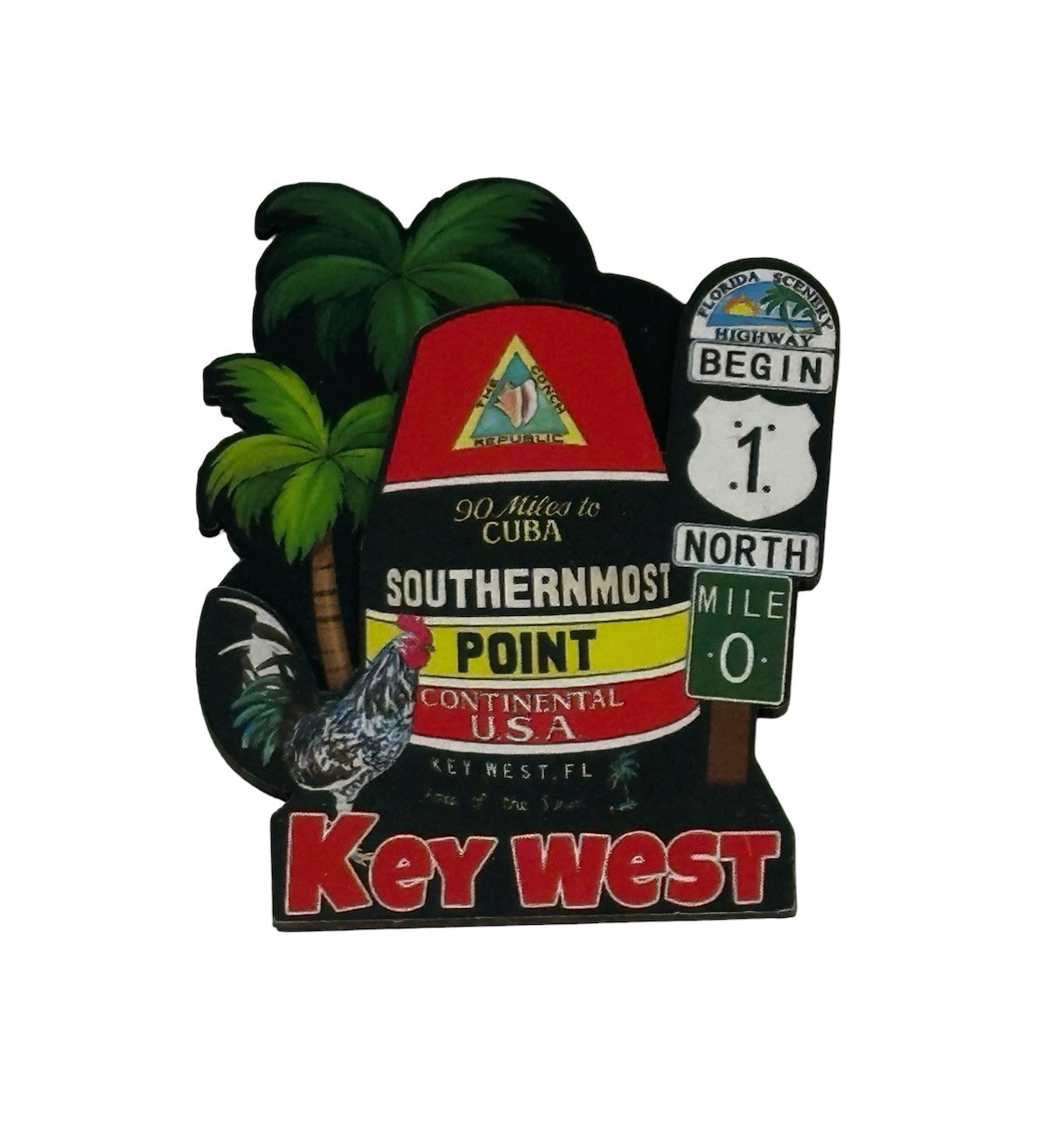Southernmost Point & Icons Key West Palm Magnet