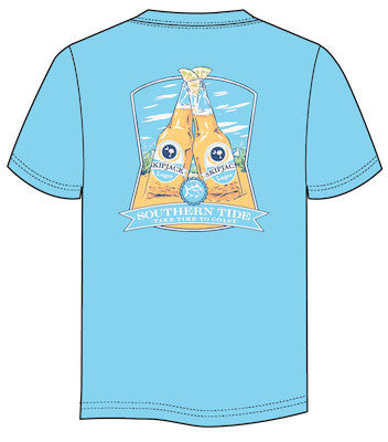 Southern Tide Beach Cheers Tee SS Tropical Breeze Blue