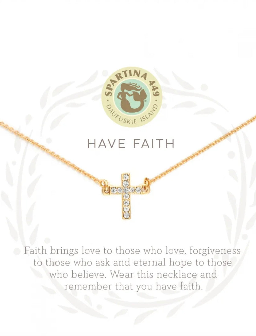 Spartina Have Faith Sea La Vie Necklace Gold
