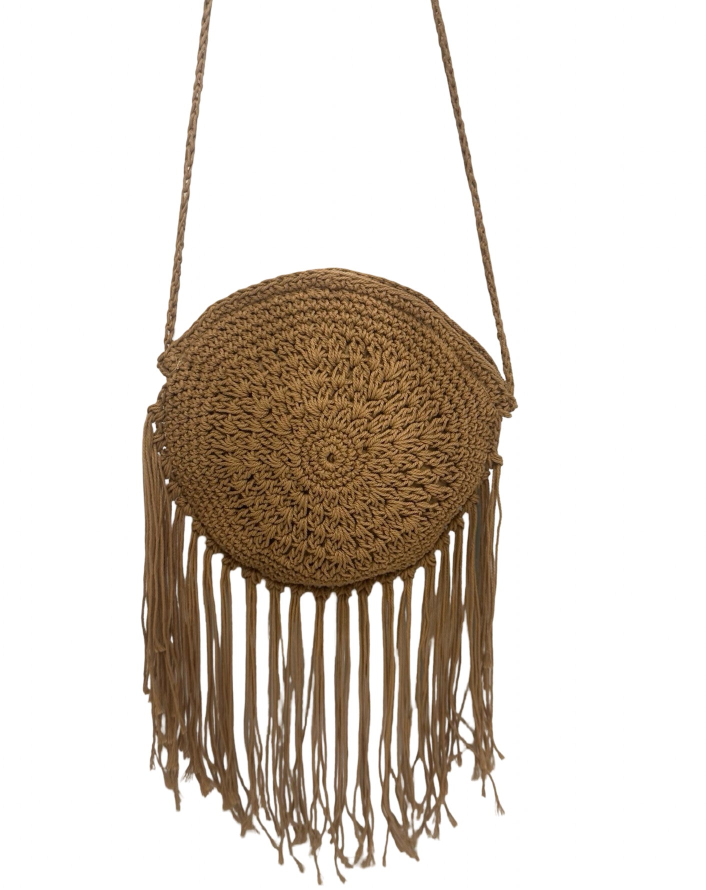 Shaddow and Fish Willow Crochet Luxe Bag Tan